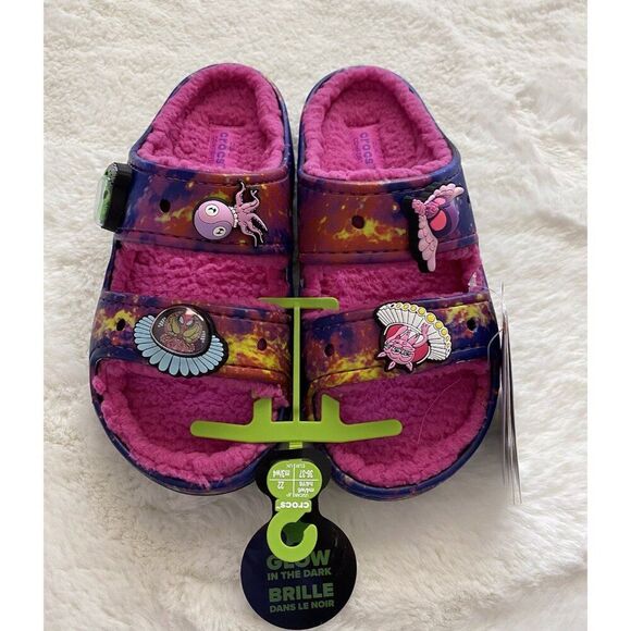 Crocs Ron English X Area 54 Cozzzy Multi Black Sandal M4 W6 Limited Edition NEW - Picture 1 of 12